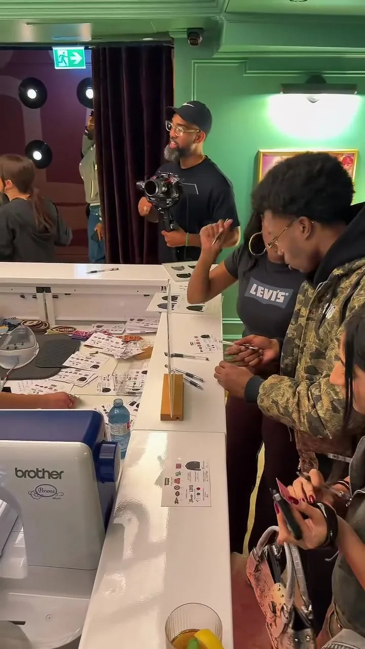 The customization station at the watch party