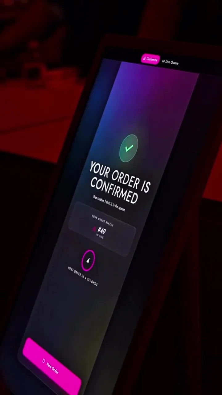 The custom online T-shirt maker on a phone