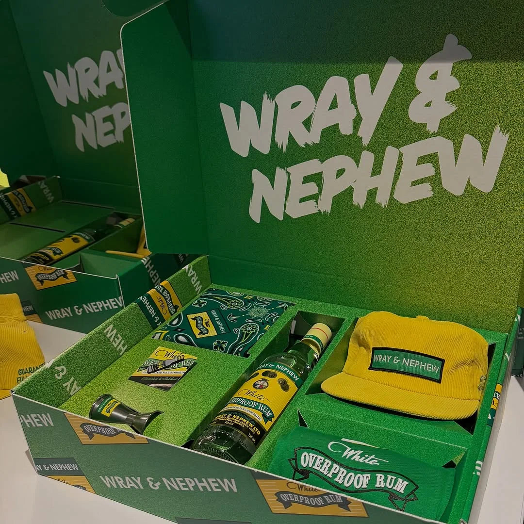 Wray & Nephew gift sets in green presentation boxes