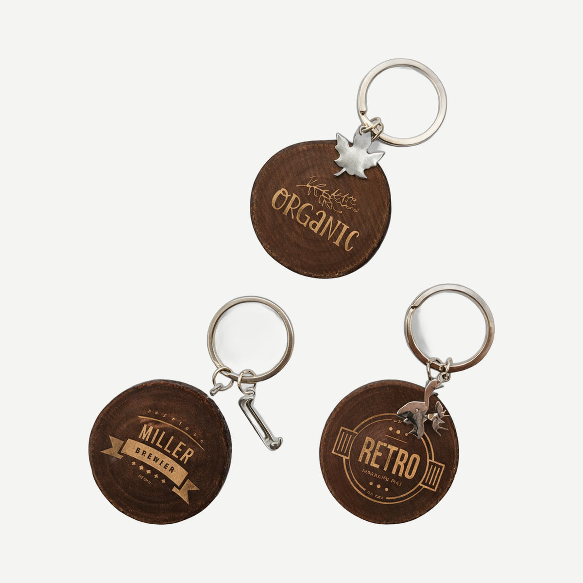 Natural Wood Keychain - Brown | Limitless Toronto