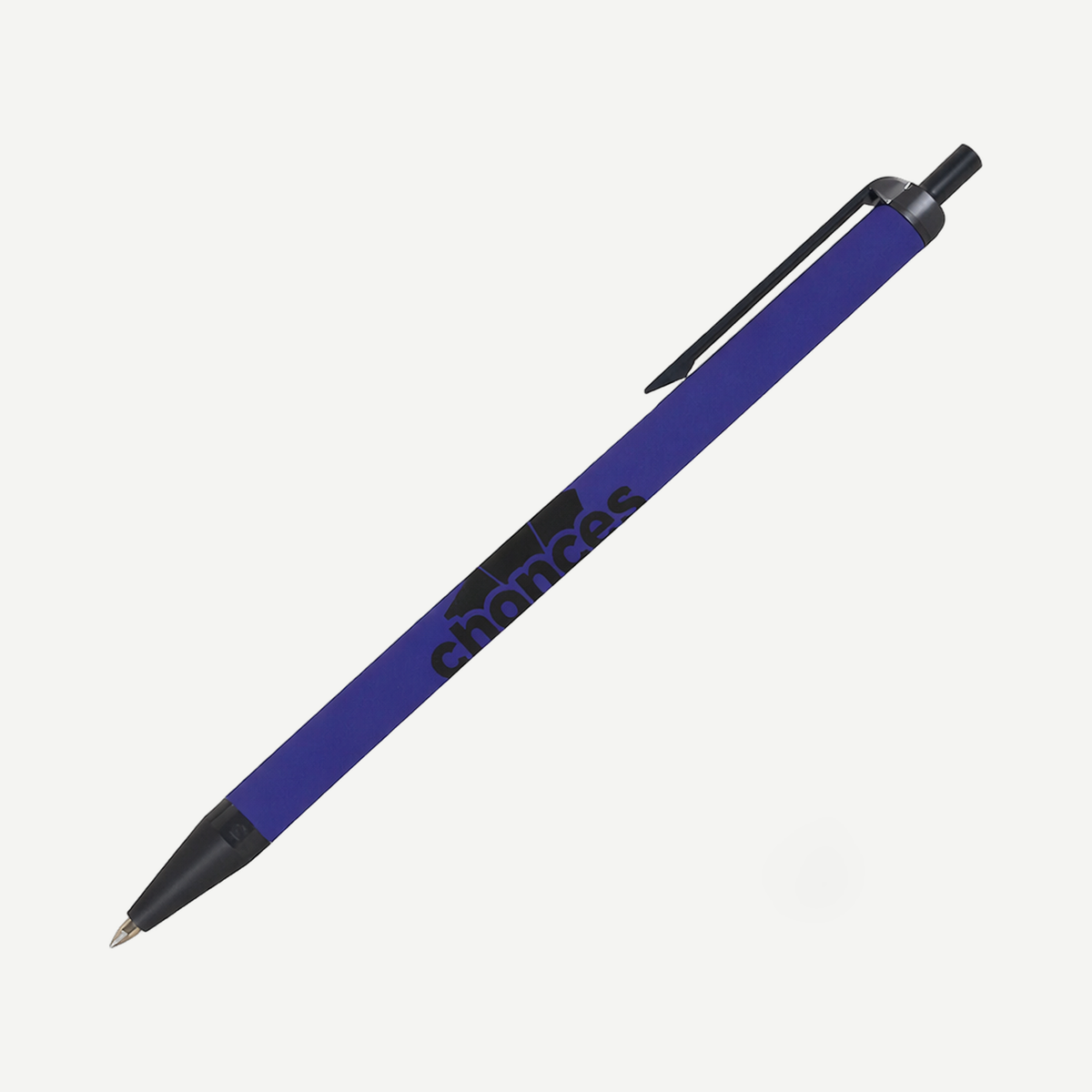 Value Slim Pen w/Glossy Colored Barrel - Matte Black Accent - Dark Blue / Matte Black | Limitless Toronto