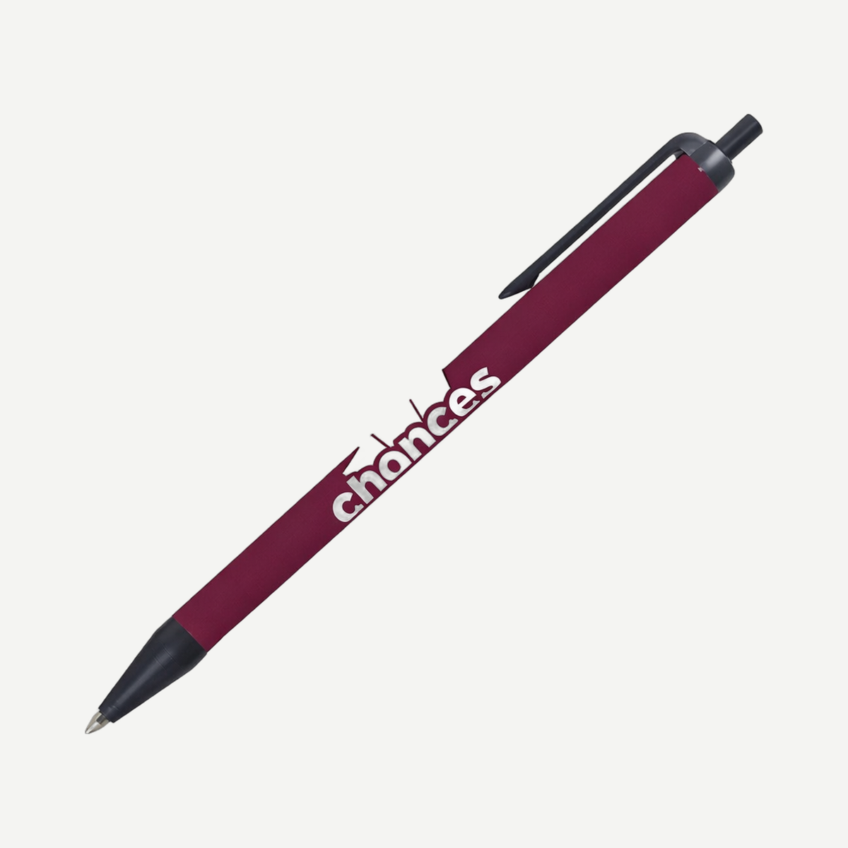 Value Slim Pen w/Glossy Colored Barrel - Matte Black Accent - Maroon / Matte Black | Limitless Toronto