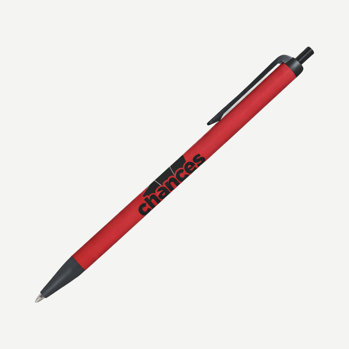 Value Slim Pen w/Glossy Colored Barrel - Matte Black Accent - Red / Matte Black | Limitless Toronto