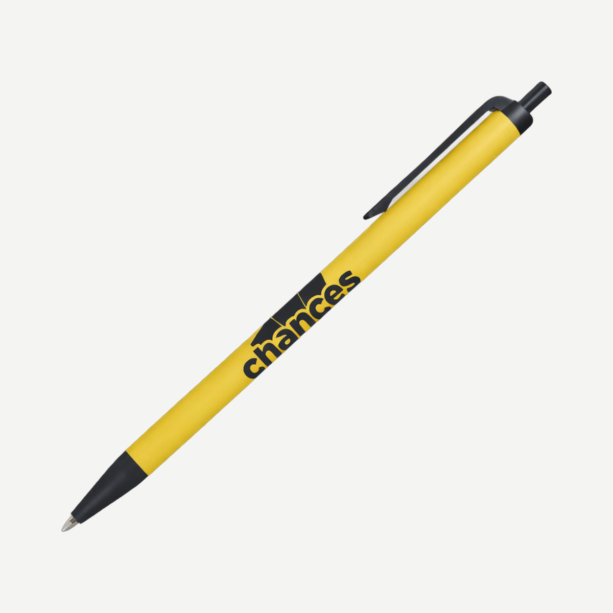 Value Slim Pen w/Glossy Colored Barrel - Matte Black Accent - Yellow / Matte Black | Limitless Toronto