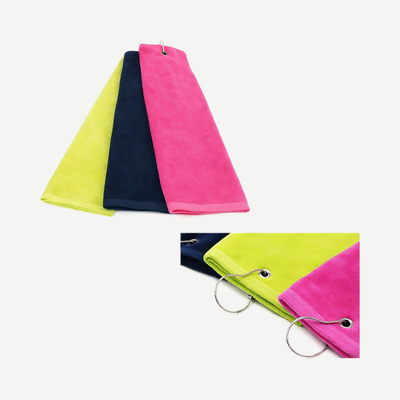 Velour Golf Towel With Tri-fold Hook