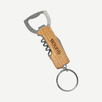 Wood Keychain Bottle Opener and Corkscrew - Keychain Bottle Opener/Corkscrew Combo